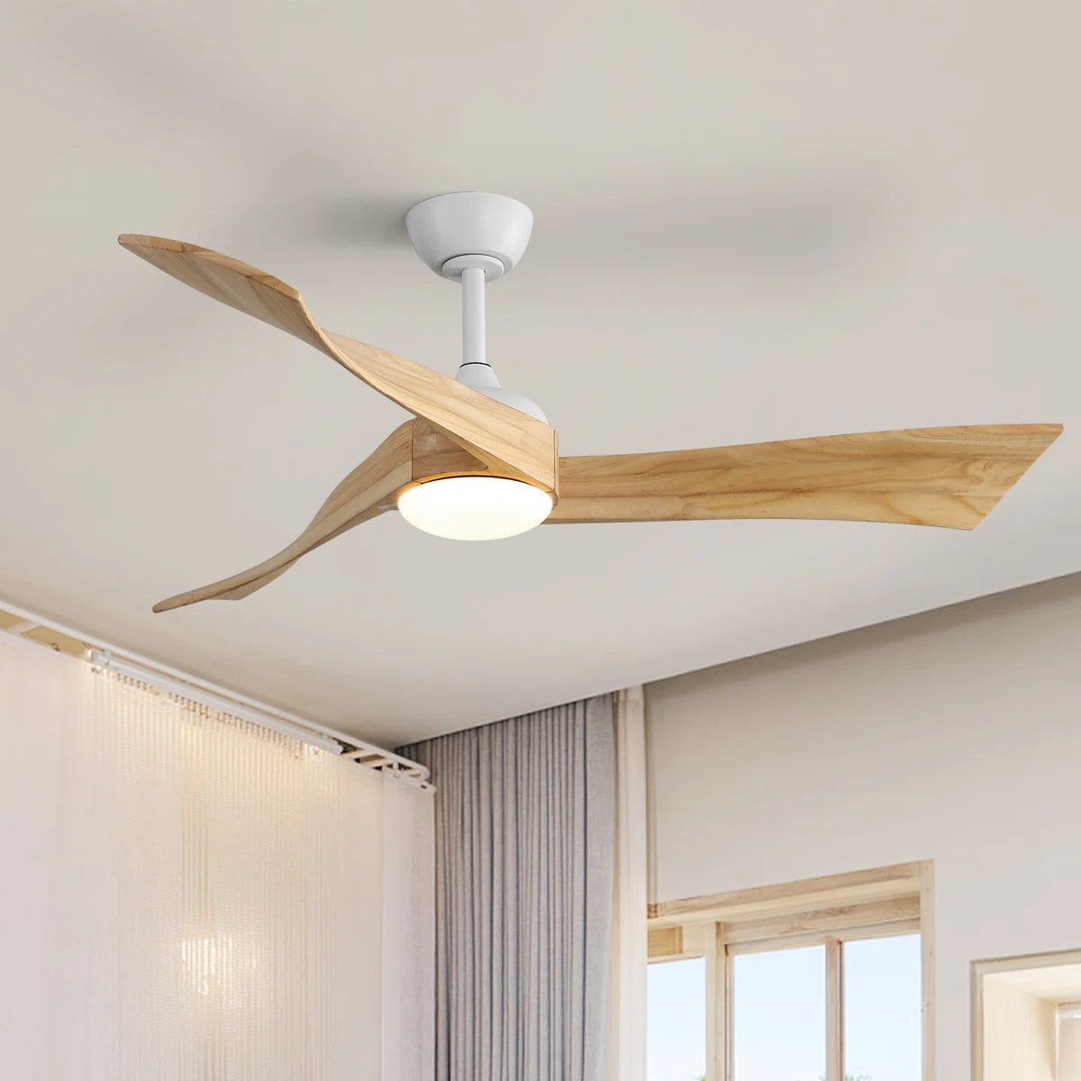 52" 3 - Blade LED Standard Ceiling Fan with Remote Control and Light Kit Included