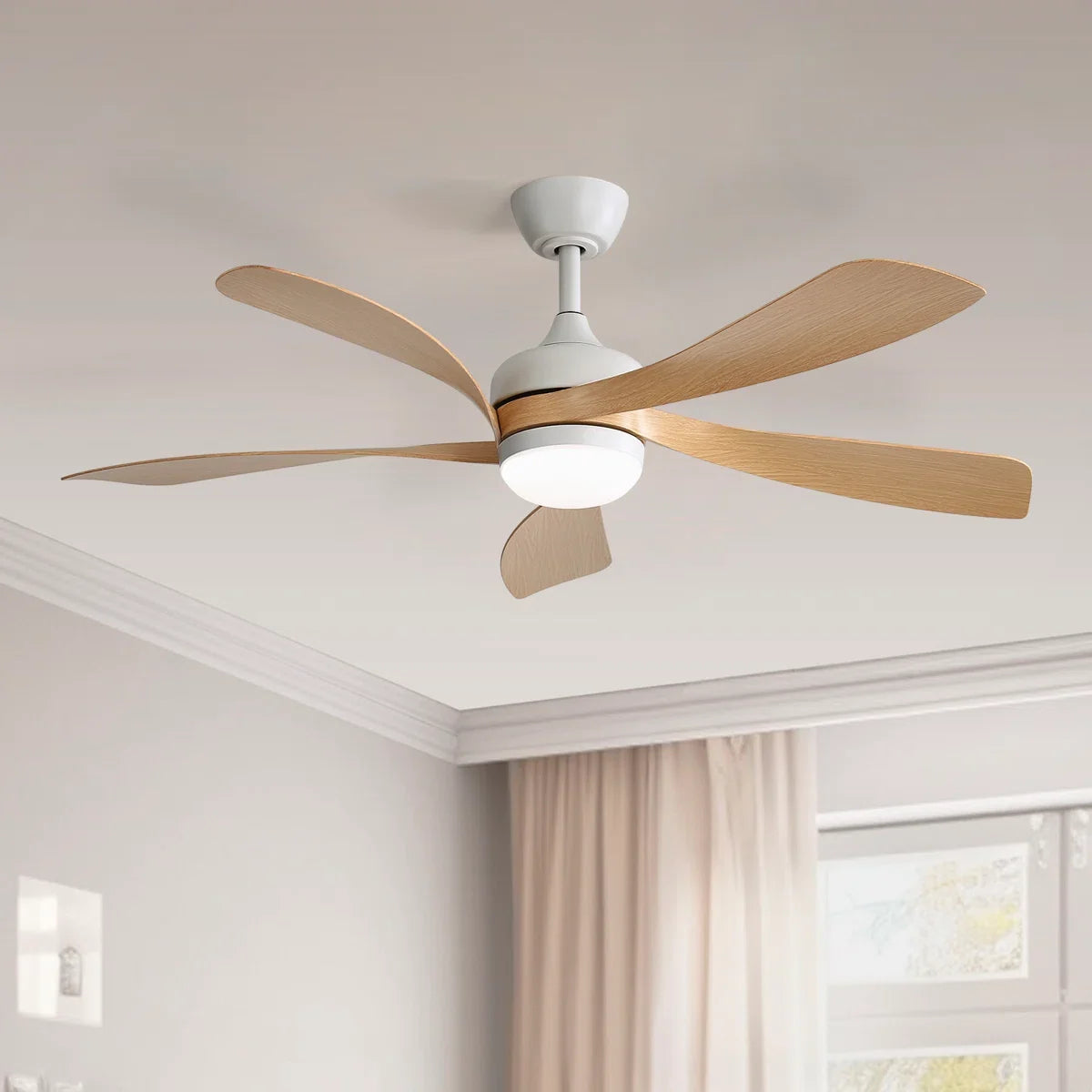 Damecia 52'' Modern Ceiling Fan with LED Light and Remote Control