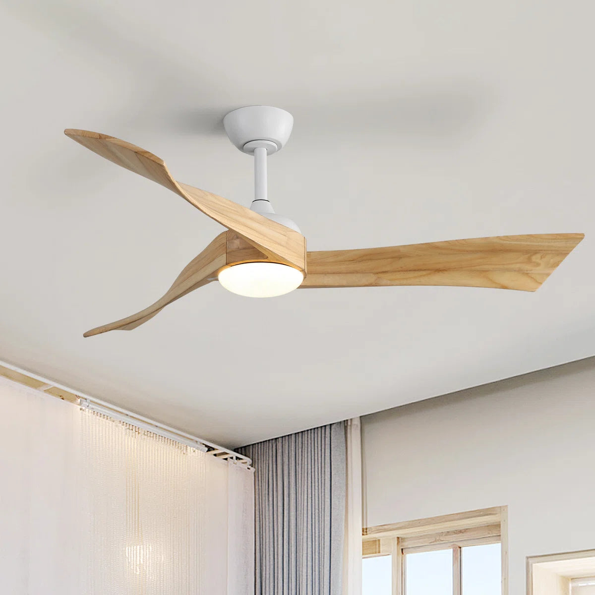 52" 3 - Blade LED Standard Ceiling Fan with Remote Control and Light Kit Included