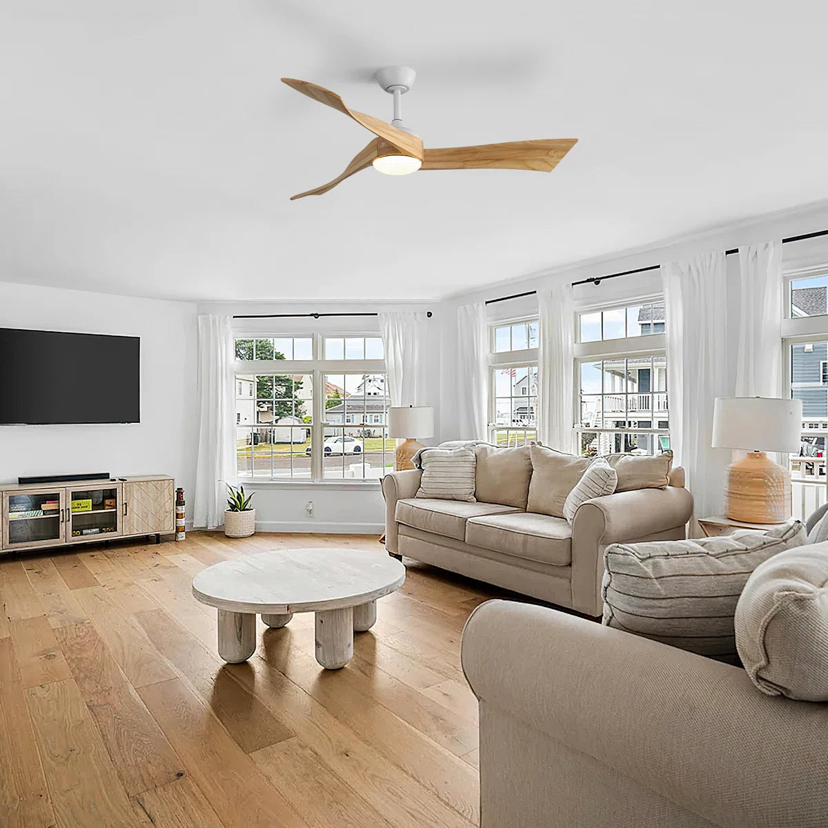 52" 3 - Blade LED Standard Ceiling Fan with Remote Control and Light Kit Included