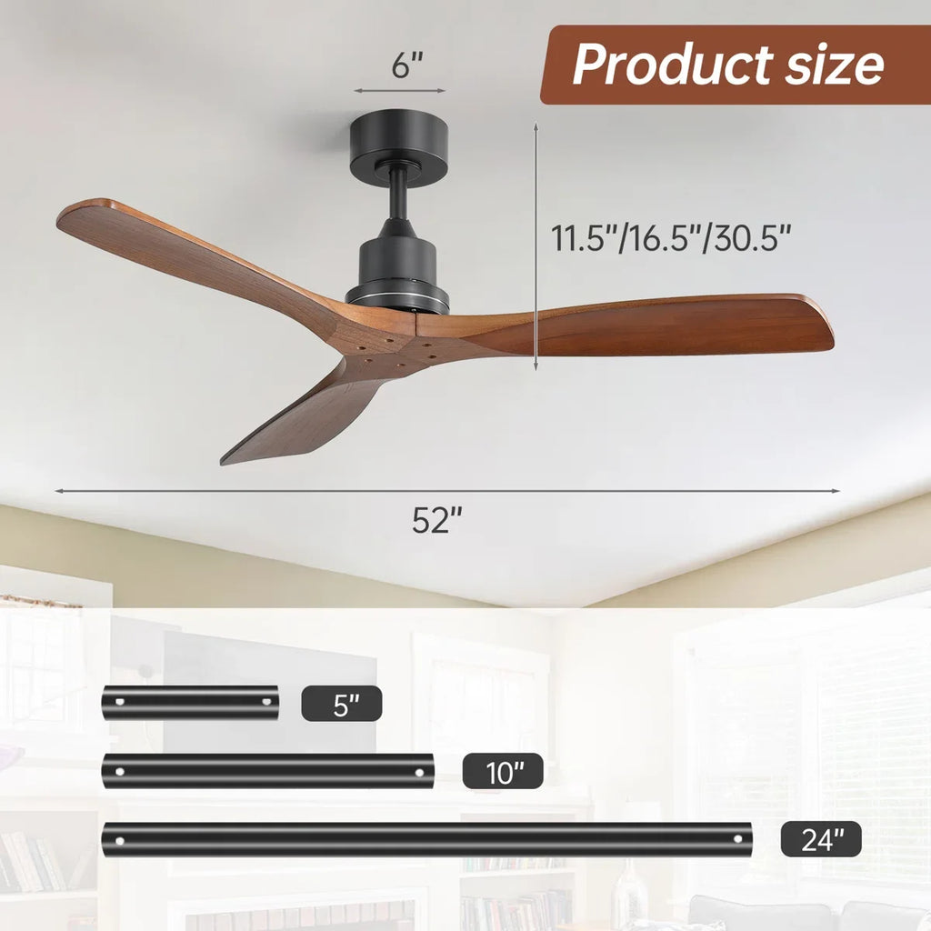 Nicola 52" 3 - Blade Standard Ceiling Fan with Remote Control