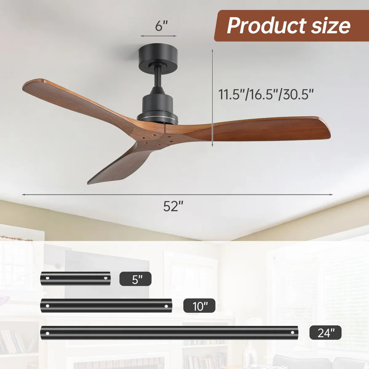 Nicola 52" 3 - Blade Standard Ceiling Fan with Remote Control