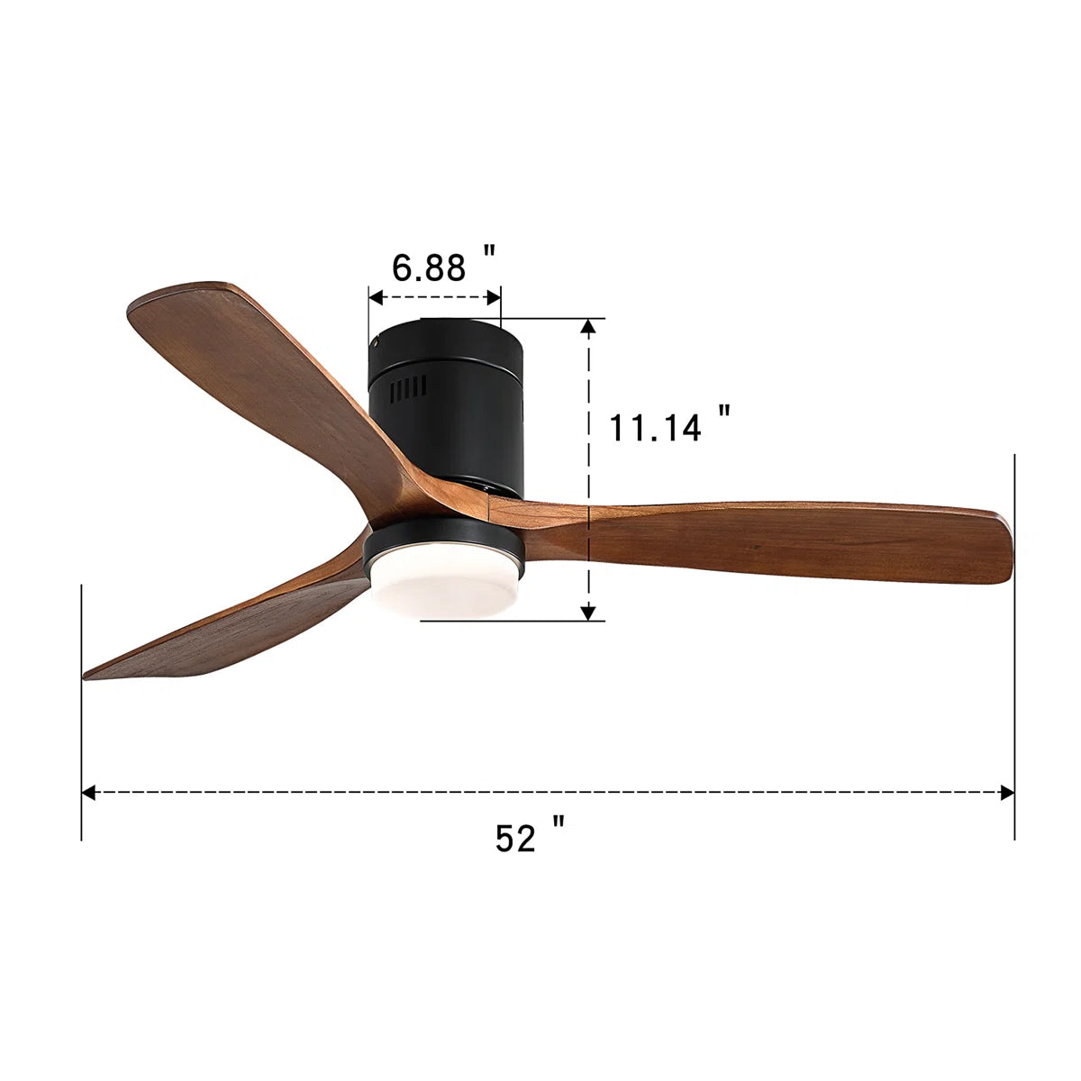 Nicola 52" 3 - Blade LED Standard Ceiling Fan with Remote Control and Light Kit Included