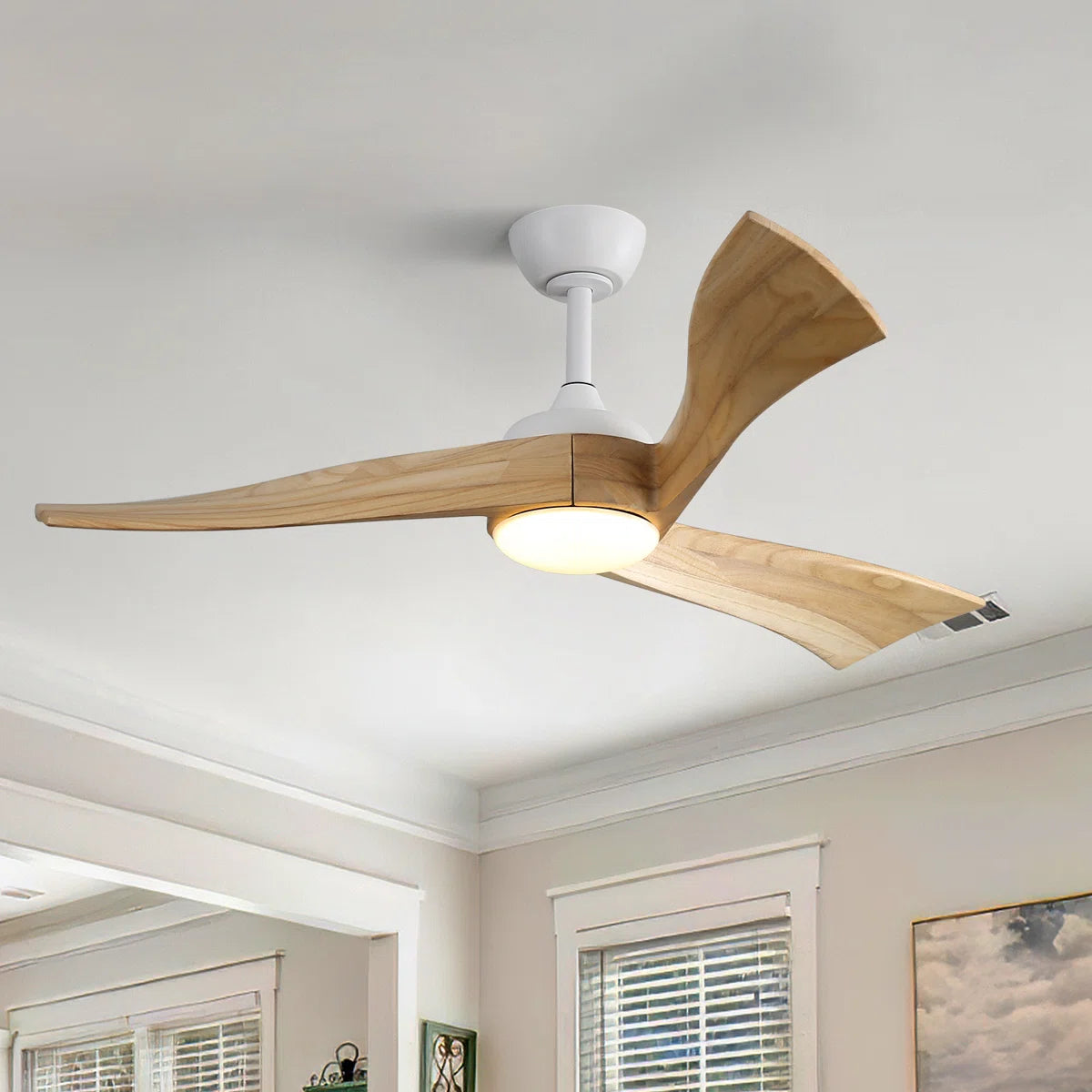 52" 3 - Blade LED Standard Ceiling Fan with Remote Control and Light Kit Included