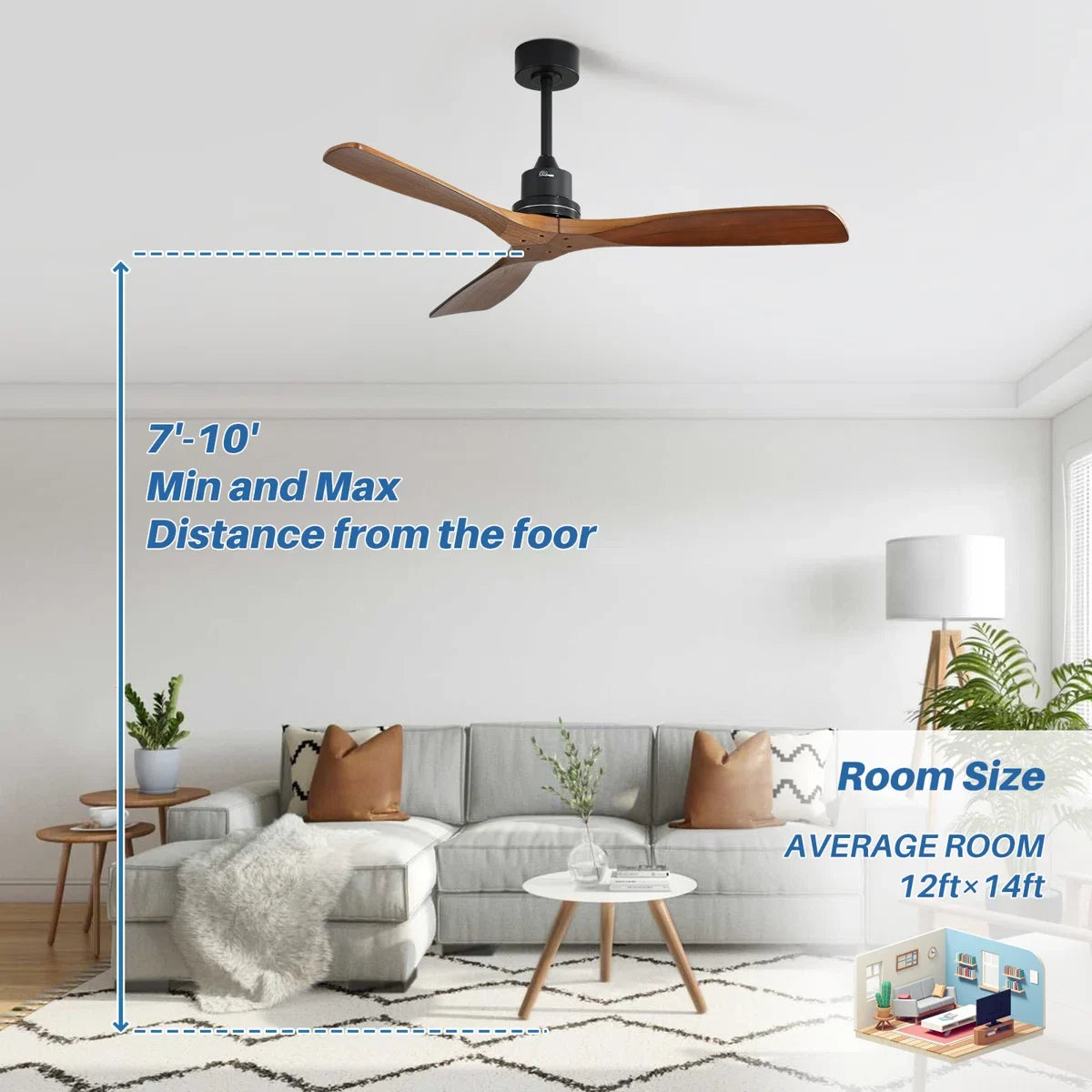 Nicola 52" 3 - Blade Standard Ceiling Fan with Remote Control